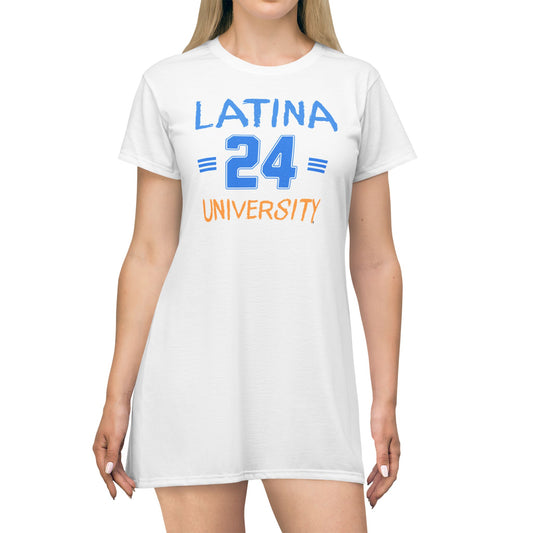 Latina 24 University T-Shirt Dress - Casual Comfort for College Life