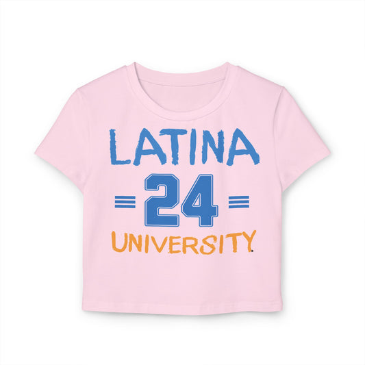 Latina University 24 Women's Baby Tee - Trendy Summer Crop Top