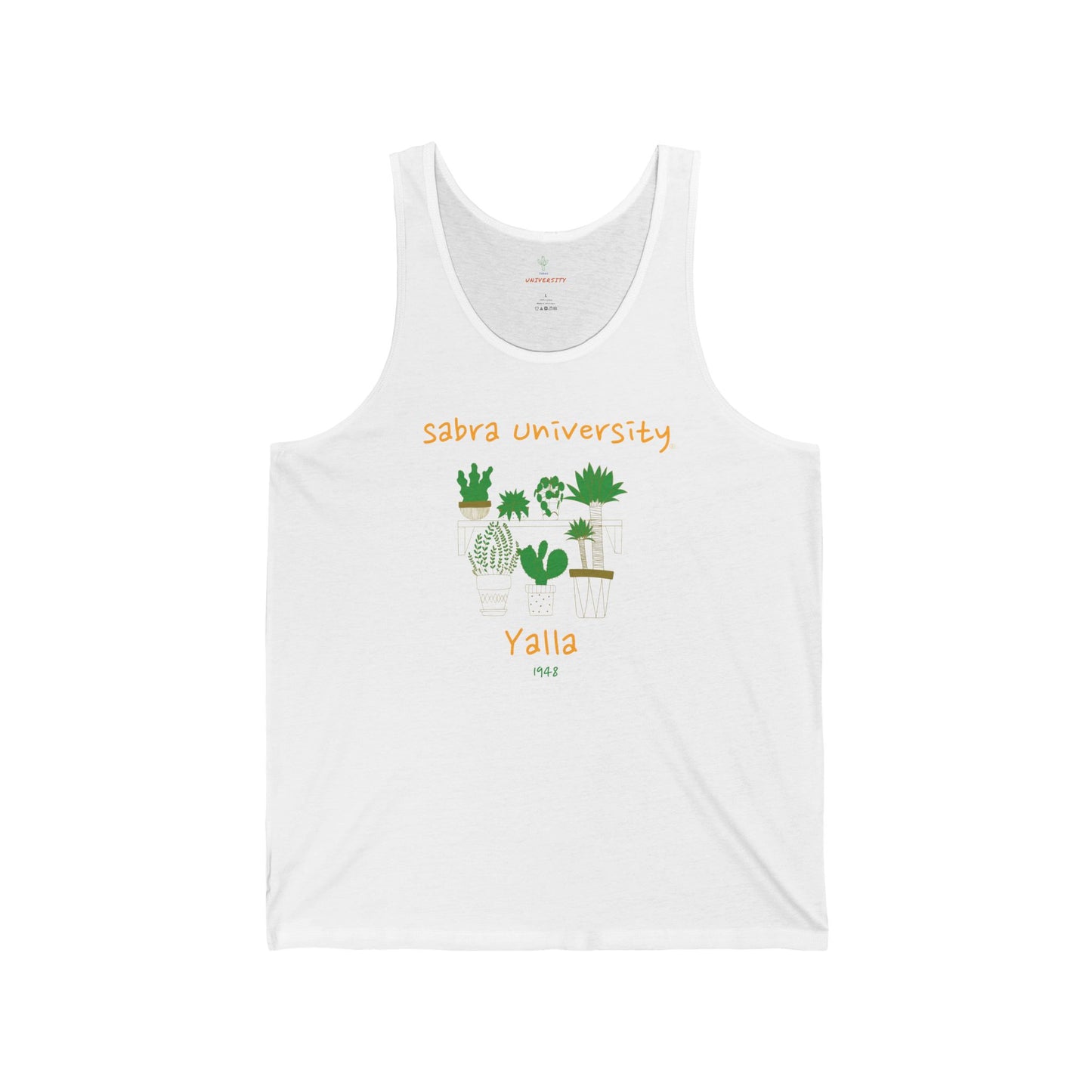 Sabra University-Unisex Jersey Tank - Yalla Cactus Design
